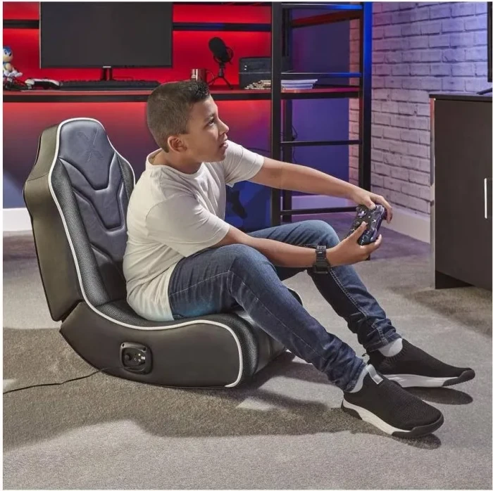 X Rocker Chimera RGB 2.0 Neo Motion LED Floor Rocker Gaming-Bodensessel für Kinder/Jugendliche, schwarz