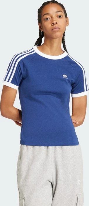 adidas 3-Streifen Slim Raglan T-Shirt kurzarm dark blue melange (Damen)