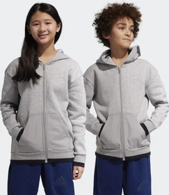 adidas ALL SZN Fleece Full-Zip Hoodie medium grey heather/black (Junior)