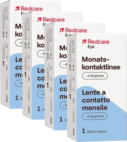 Redcare Monatskontaktlinse, -4.00 Dioptrien, 4 Stück