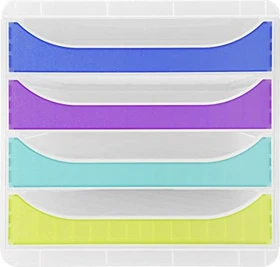 Exacompta Big Box Chromaline Schubladenbox, 4 Schubladen, farbig sortiert