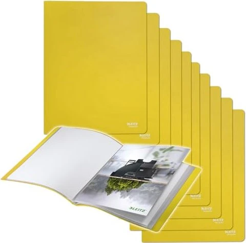 Leitz Sichtbuch Recycle, A4, gelb, inkl. 20 Klarsichthüllen, 10er-Pack
