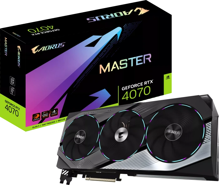 GIGABYTE AORUS GeForce RTX 4070 Master 12G, 12GB GDDR6X, HDMI, 3x DP