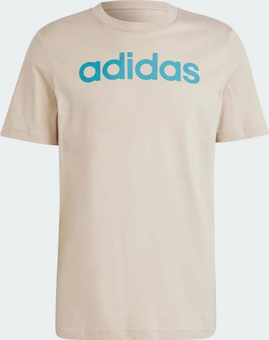 adidas Essentials Single Jersey Linear Embroidered Logo T-Shirt kurzarm wonder beige (Herren)