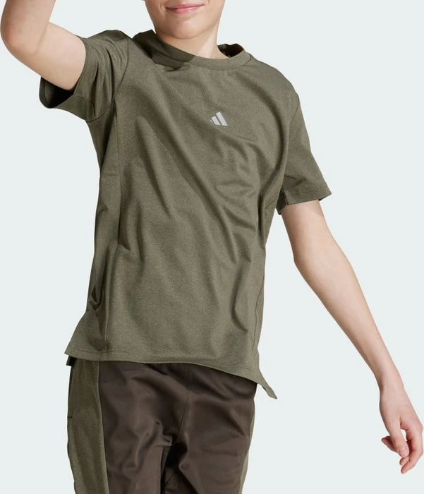 adidas Training Aeroready Heather Funktionsshirt kurzarm shadow olive/tent green/refelctive silver (Junior)
