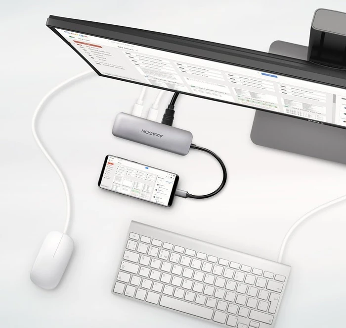 Axagon USB-Hub, Dual-Slot-Cardreader, 2x USB-A 3.0, USB-C 3.0 [Stecker]