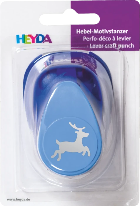Heyda Hebel-Motivstanzer groß, Rentier, blau, 25mm