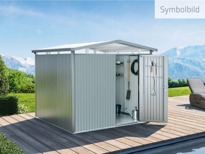 Biohort Panorama P4 Gerätehaus silber-metallic