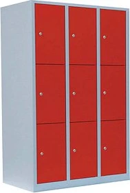 Lüllmann ClassiX XL Fächerschrank, 9 Fächer, grau/rot, Spind