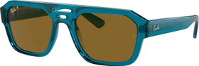 Ray-Ban RB4397 Corrigan Bio-Based 54mm polished light blue transparent/dark brown