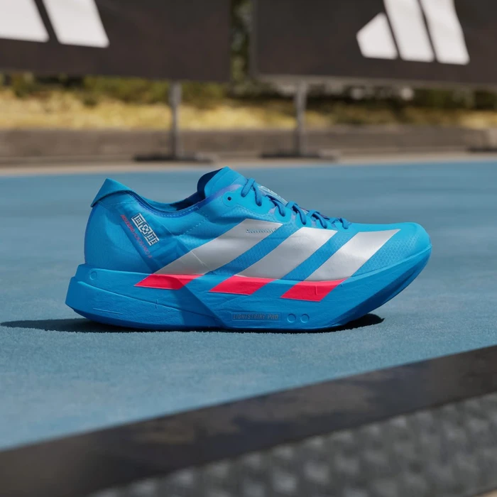 adidas Adizero Adios Pro 4 solar blue/silver metallic/lucid red (Herren)