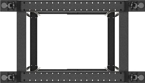 Lanberg Open Rack Series 19" Open Frame Rack 42HE, 4-Pfosten, mit Rollen, Flat Pack, tiefenverstellbar, 550-790mm, RAL 9004, 1000mm tief