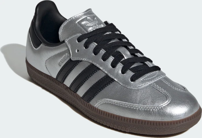 adidas Samba OG silver metallic/core black/gum (Damen)