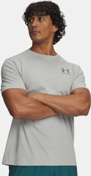 Under Armour Sportstyle Left Chest Funktionsshirt kurzarm titanium/clay green (Herren)