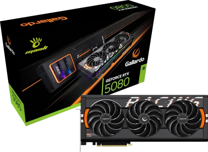 Manli Gallardo GeForce RTX 5080 OC, 16GB GDDR7, HDMI, 3x DP