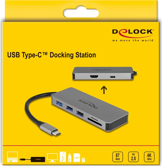 DeLOCK USB Type-C Dockingstation für Mobilgeräte 4K, USB-C 3.0 [Stecker]