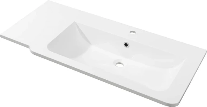 Fackelmann Luxor Gussmarmor Einbau-Waschbecken 100cm weiß