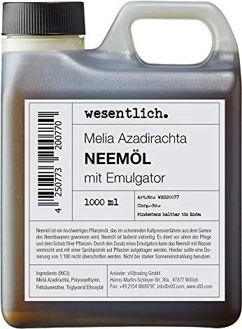 wesentlich Neemöl mit Emulgator Pflanzenstärkung, 1l