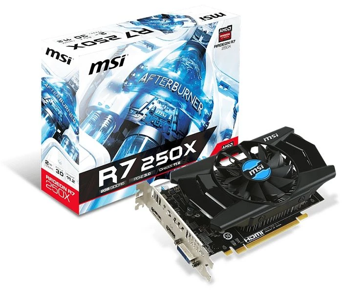 MSI Radeon R7 250X, 2GB GDDR5, DVI, HDMI, DP