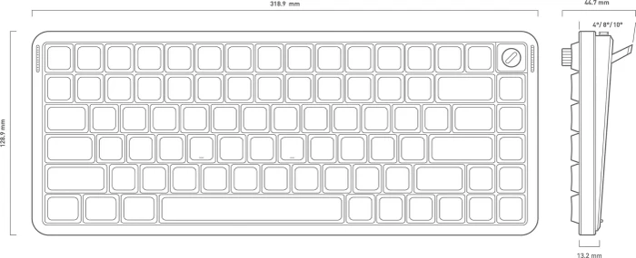 NuPhy Air75 V3 Mac/PC, Nova White, weiß/silber, hot-swap, Low-Profile Red nano, USB/Bluetooth, US