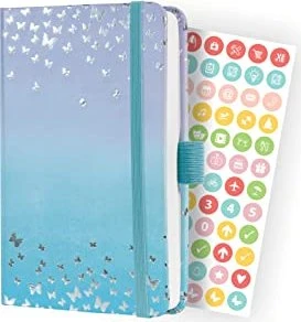 Sigel Jolie Wochenkalender 2024, A6, Hardcover, butterfly confetti candy, 87 Blatt
