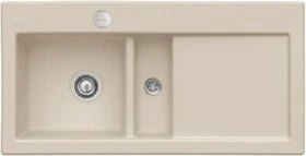 Villeroy & Boch Subway 60 Einbau Becken links mit Ablauffernbedienung almond