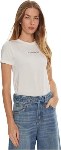 Guess Logo-Print T-Shirt kurzarm weiß (Damen)