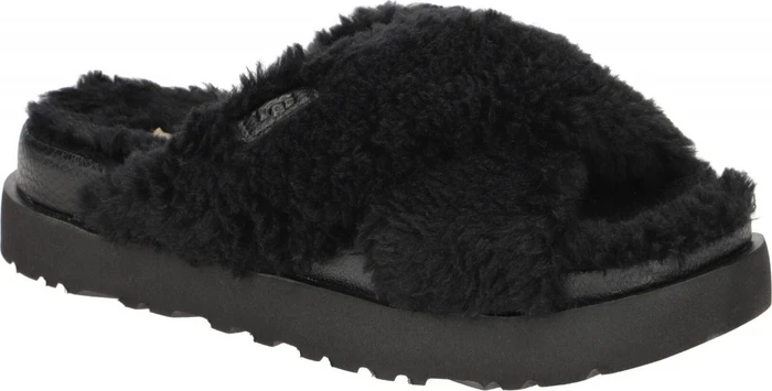 UGG Fuzz Sugar Cross Slide schwarz (Damen) (1120860-BLK)