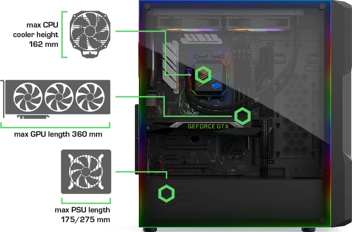 Endorfy SilentiumPC Astrum AT6V Evo TG ARGB, Glasfenster