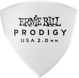 Ernie Ball White Large Shield Prodigy Pick, 2.0mm, 6-Pack