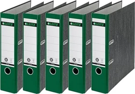 Leitz Qualitäts Ordner 2-Ring 180° Klimaneutral, 80mm, A4, schwarz/grün, 20er-Pack