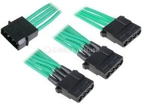BitFenix Alchemy 4-Pin Molex auf 3x 4-Pin Molex 55cm, sleeved grün (BFA-MSC-M3MGK-RP)