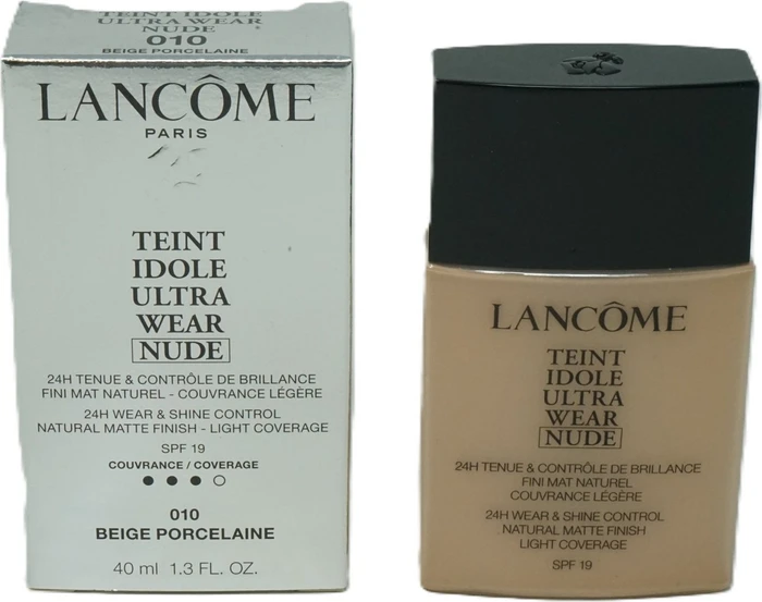 Lancôme Teint Idole Ultra Wear Nude Foundation 010 Beige Porcelaine LSF19, 40ml