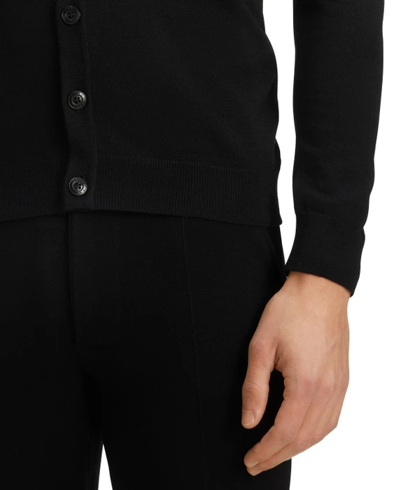Falke Basic Apparel Cardigan V-Ausschnitt Strickjacke schwarz (Herren)
