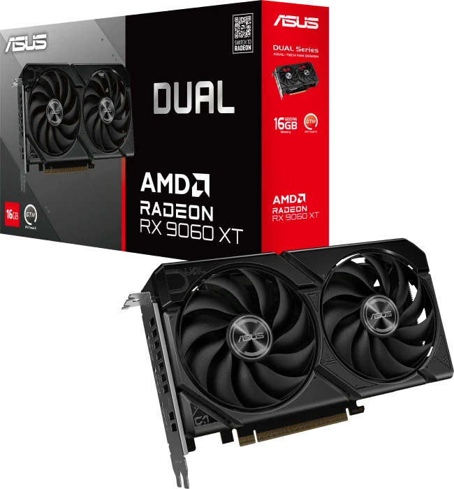 ASUS Dual Radeon RX 9060 XT, DUAL-RX9060XT-16G, 16GB GDDR6, HDMI, 2x DP