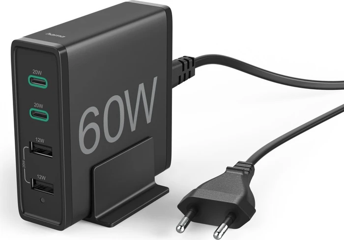 Hama Ladestation 60W 4-fach schwarz