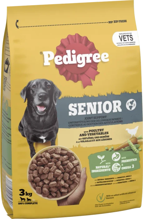Pedigree Trockenfutter Senior, mit Geflügel & Gemüse, 3kg