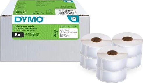 Dymo Etiketten LabelWriter 11354, 57x32mm, ablösbar, weiß, 6er-Pack (6000 Etiketten)