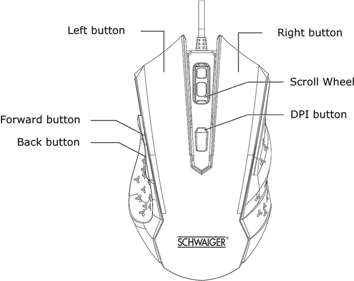 Schwaiger Gaming Maus schwarz, USB