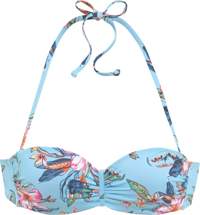 Lascana Malia Bandeau Bikini-Oberteil light blue print (Damen)