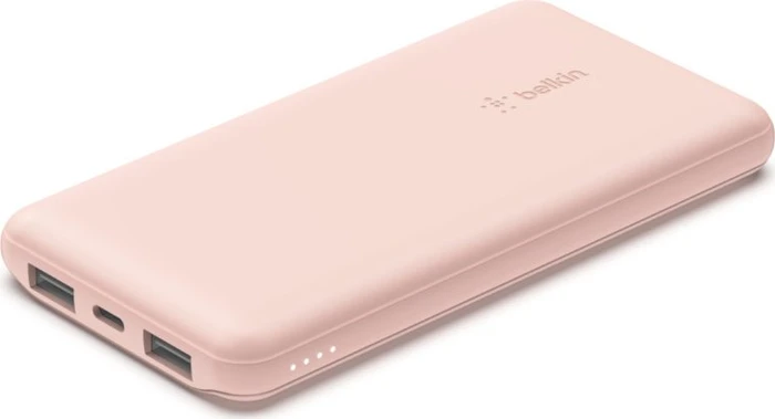 Belkin BoostCharge 3-Port Power Bank 10K + USB-A/USB-C Cable rosegold