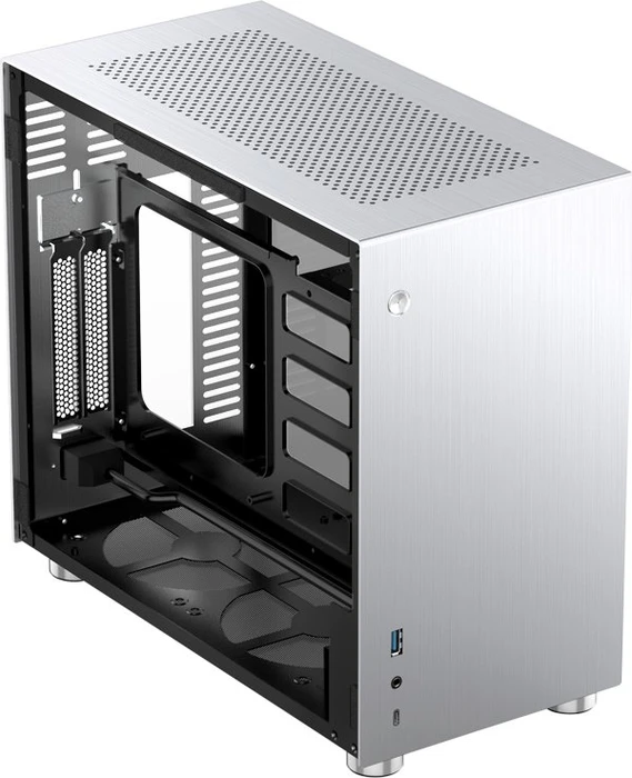 Jonsbo V10, silber, Glasfenster, Mini-ITX