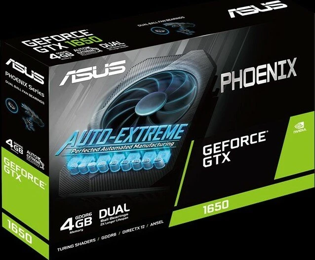 ASUS Phoenix GeForce GTX 1650, PH-GTX1650-4GD6, 4GB GDDR6, DVI, HDMI, DP