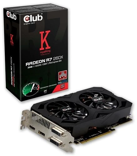 Club 3D Radeon R7 260X royalKing, 2GB GDDR5, 2x DVI, HDMI, DP
