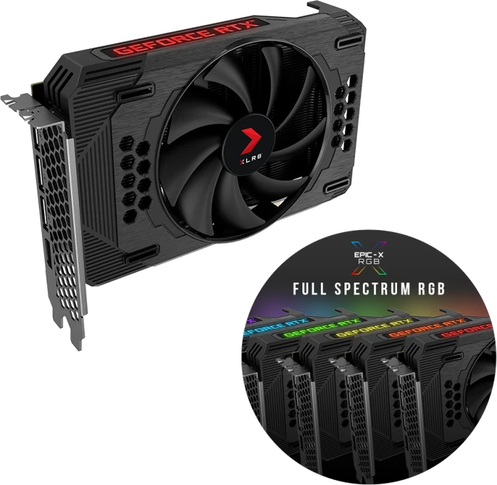 PNY GeForce RTX 3060 XLR8 Gaming Revel Epic-X RGB Single Fan, 12GB GDDR6, HDMI, 3x DP