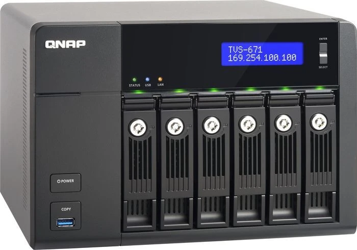 QNAP TVS-671-PT-4G, 4GB RAM, 4x RJ-45 1000Base-T, 3x USB-A 3.0