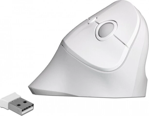 DeLOCK Ergonomische USB Maus vertikal weiß, kabellos, USB