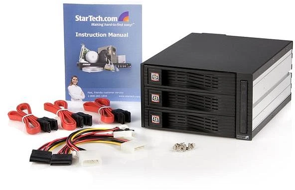 StarTech 3-fach 3.5" trägerloser SATA Festplatten Wechselrahmen Backplane
