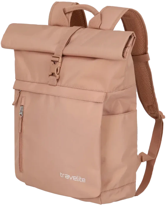 Travelite Basics Rollup Laptoprucksack, 15.6", puderrosa