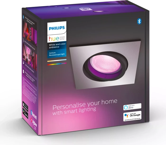 Philips Hue White and Color Ambiance Centura Einbauleuchte eckig schwarz